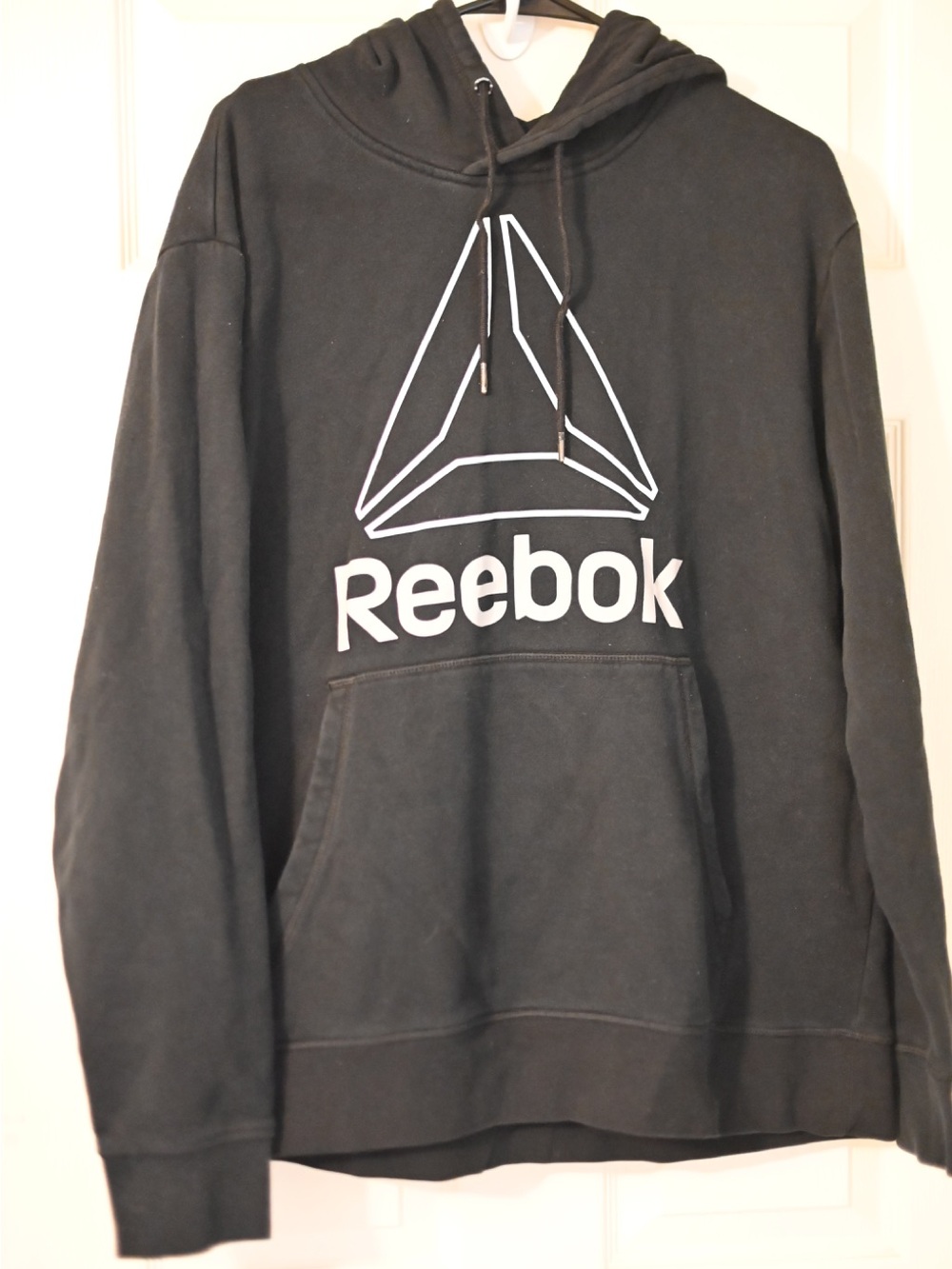 Reebok Black Pullover Hoodie with White Logo